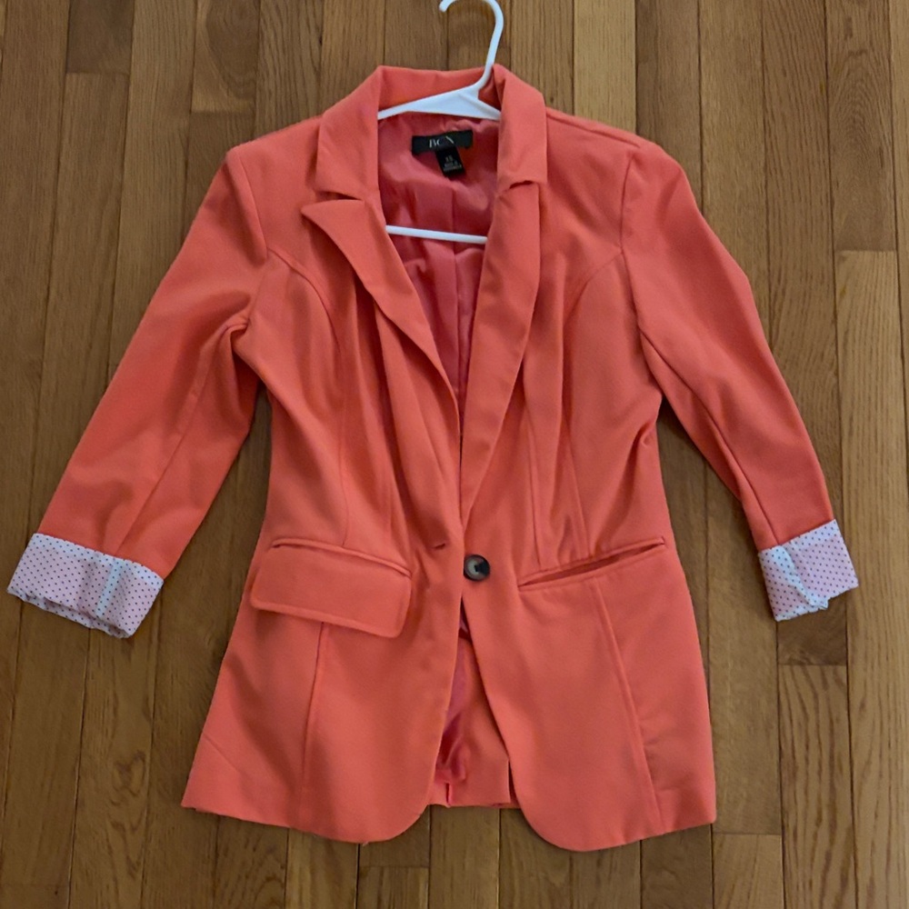 BCX Coral Blazer with Polka Dot Lining